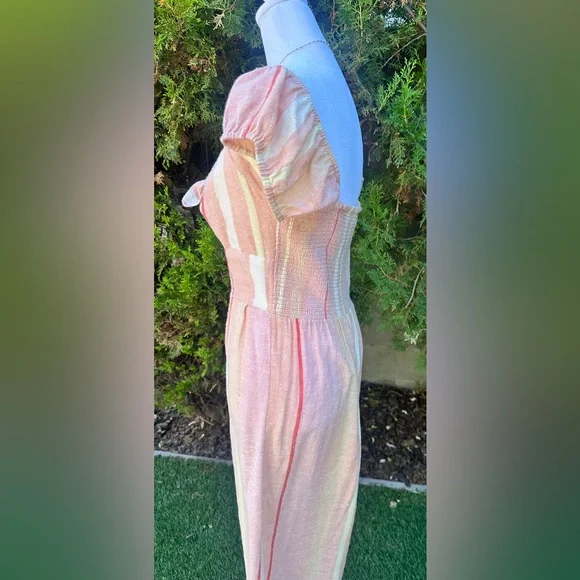 O'Neill Women’s/ Juniors Elijah Tie-Front Textured Striped Midi Dress - Picture 4 of 10